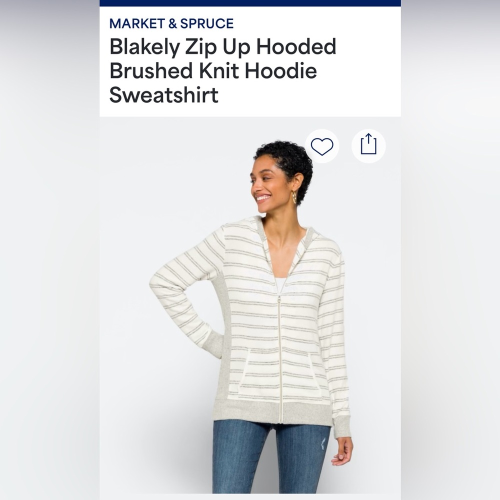 Market & Spruce Women's Zip Up Hooded Sweater